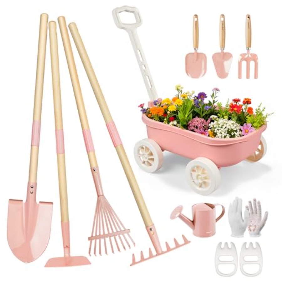 Gardening Tools Japan - Juego de Jardinería con Carretilla, Kit