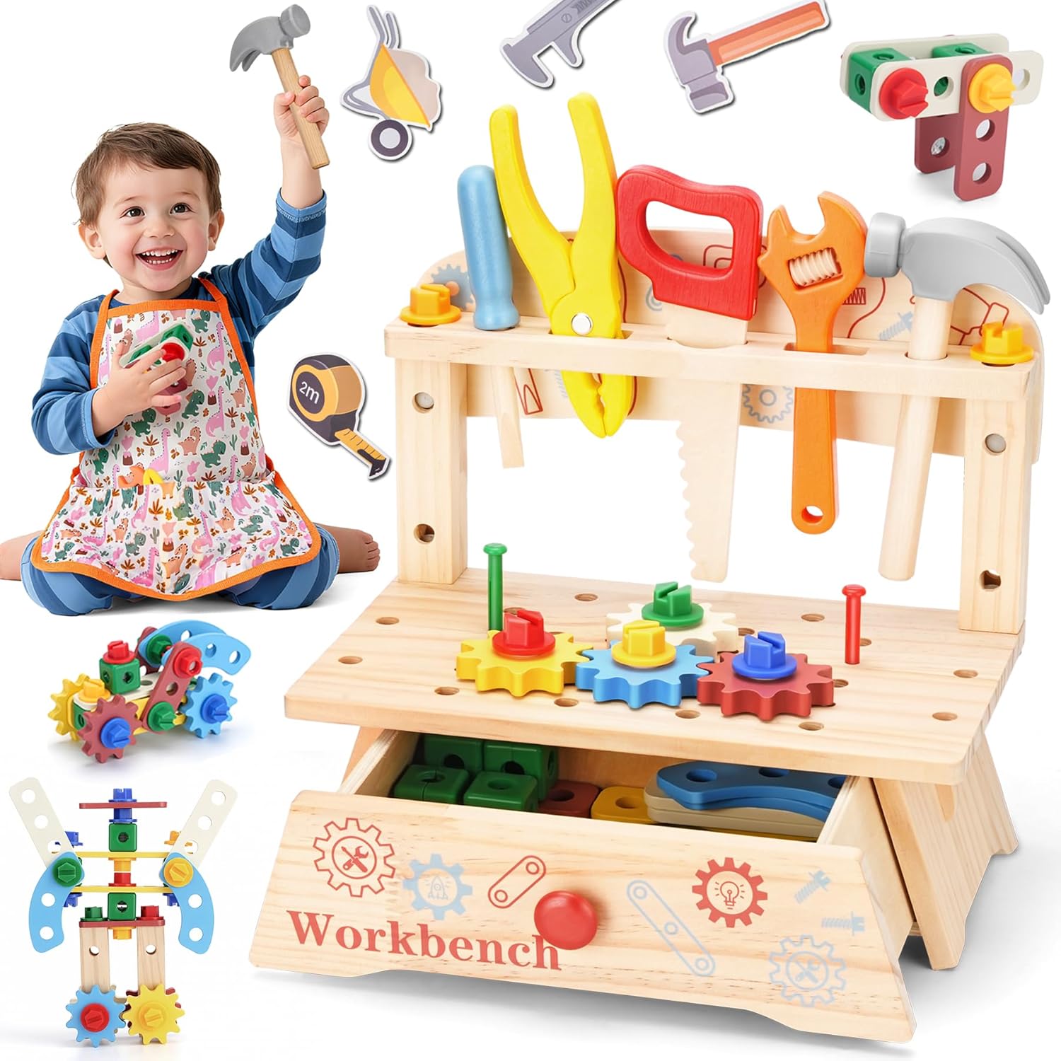 Gardening Tools Kids - Banco de herramientas de madera para