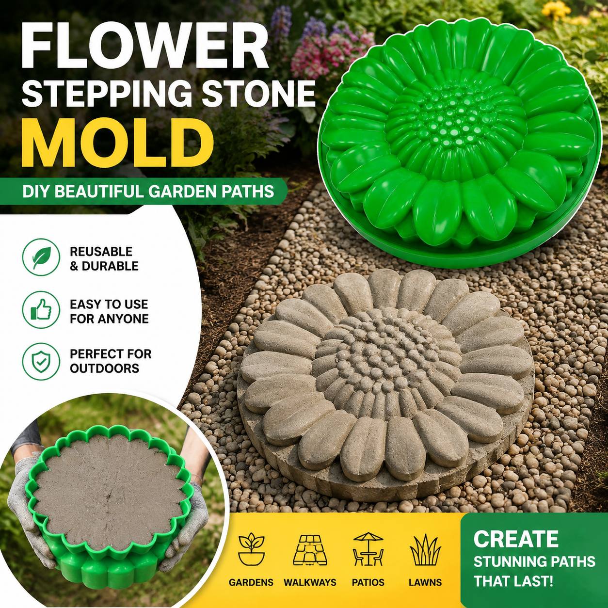 Juego de Moldes para Piedras d - Gardening Tools Wholesale reseña y precio