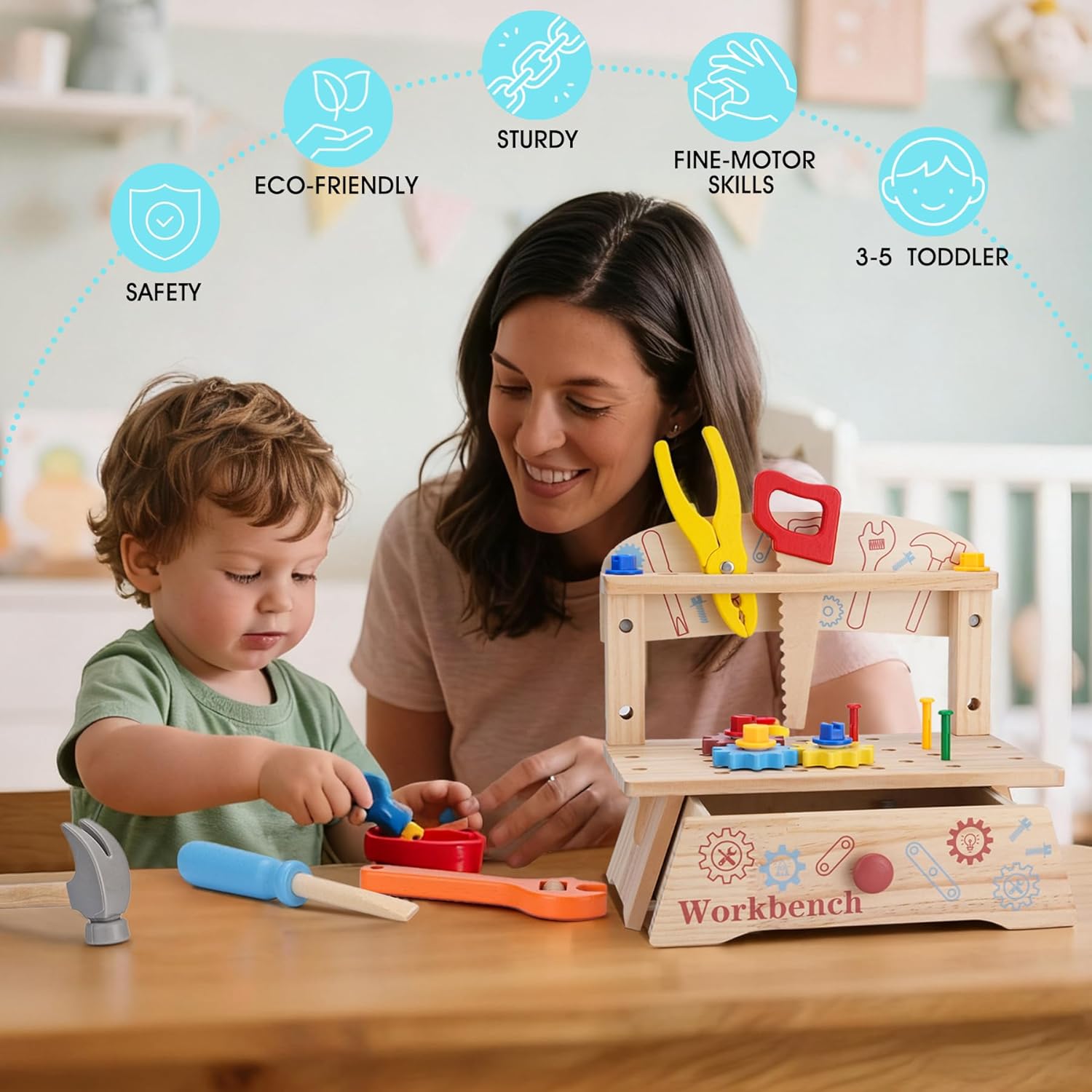 Banco de herramientas de mader - Gardening Tools Kids reseña y precio