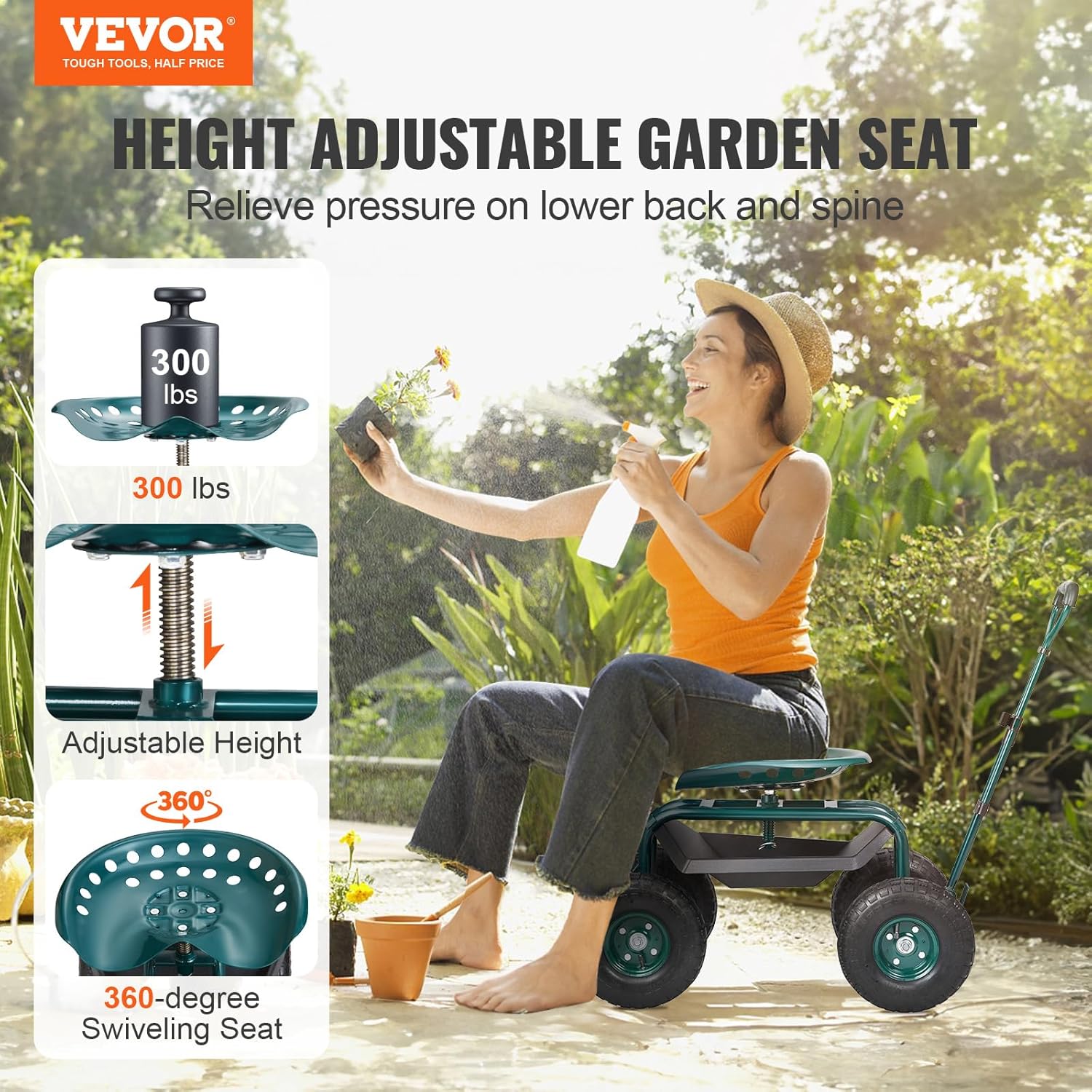 Carrito de Jardín con Asiento  - Gardening Tools And Uses reseña y precio